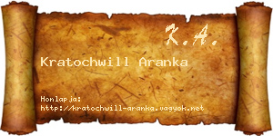 Kratochwill Aranka névjegykártya